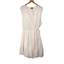 NWT ASOS Curve Mini Wrap Sundress with Embroidered Trim White Size 22 Sun Dress