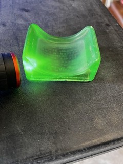 1930s Vintage LILLICRAPS Hone UV Uranium Green Glass Razor Blade Sharpener