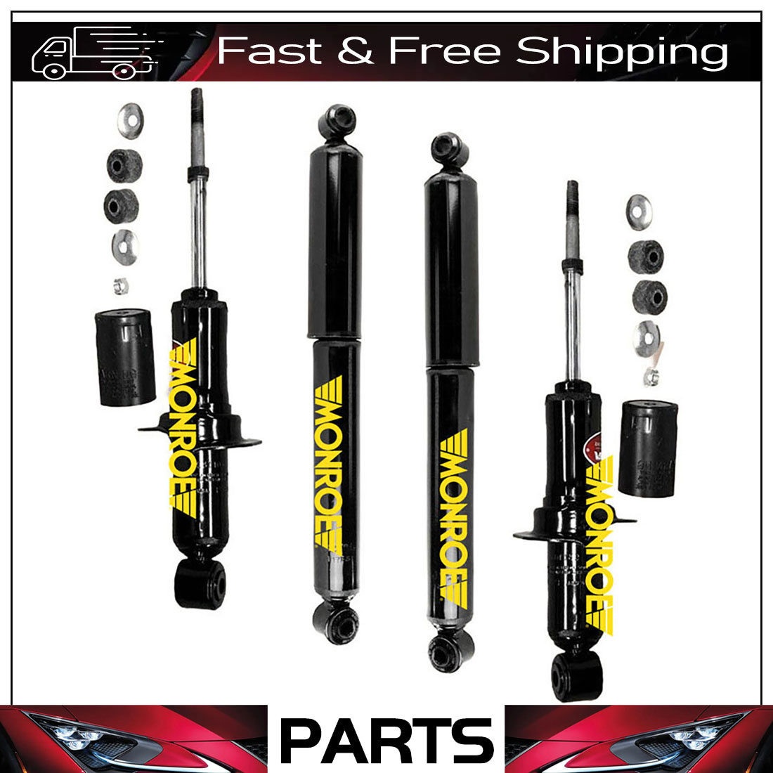 Fits 2005-2015 Nissan Xterra 4WDar Monroe Front Strut & Rear Shock