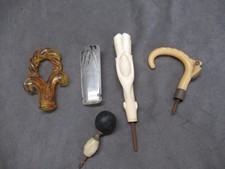 Antique Vintage Umbrella Walking Stick 5 Handles Lot Lucite Bone for Projects