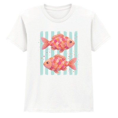 Buntes künstlerisches Fisch Mädchen T-Shirt Ozean Leben Geburtstag Geschenk für Tochter