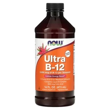 Now Foods Ultra B-12 5 000 mcg 16 fl oz 473 ml , Kosher,