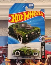2026 Hot Wheels #117 Rod Squad 1/10 ERIKENSTEIN ROD Green w/Black 5 Sp White Rim