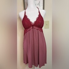 Victorias Secret Racerback Lace Slip Nightgown Nightie Pajama Babydoll Size L.