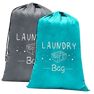  2 Pack Extra Large Travel Laundry Bag, Durable Rip-Stop 24'' x 36'' Green+Grey
