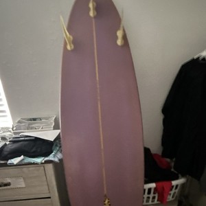 Purple Funboard Surfboard with Three Fins