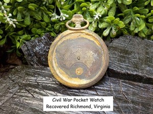 Old Rare Vintage Antique Civil War Relic Pocket Watch Recovered Richmond, VA