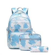 New Printed 3-in-1 3-Piece Backpack Set, School Bag Lunch Bag for Students