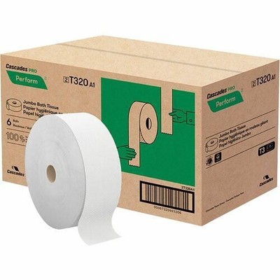 Cascades PRO Perform Jumbo Toilet Paper, 2 Ply, White (T320) T320