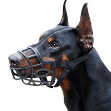 Dog Muzzle Breathable Basket Muzzles Stop Biting Barking Black Size XL
