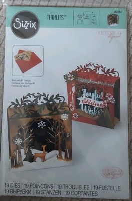 Sizzix Thinlits Holiday Shadow Box Card 662284 19 Dies New