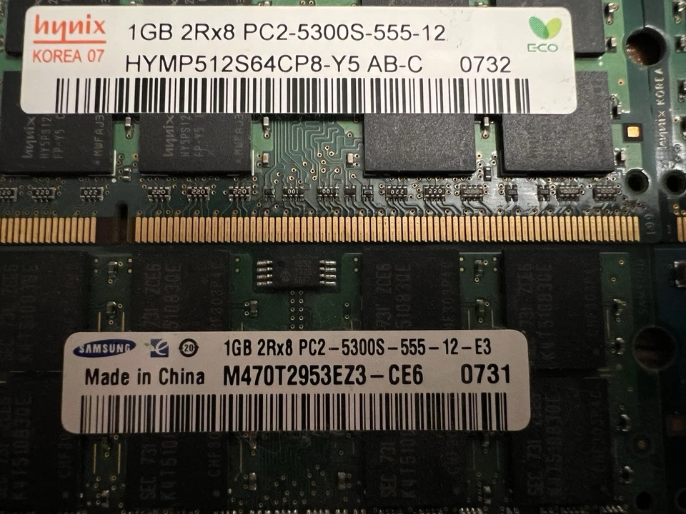 Lot 4x ProMOS & Nanya 1GB 2RX8 PC2-5300S DDR2-667 200-PIN SO-DIMM - Image 2 of 3