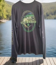 Ocean Coast Men's Long Sleeve T-Shirt Sun Block Casual Fishing XXL Mahi Graphic