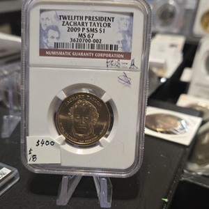 NGC MS67 2009-P $1 Presidential Dollar Zachary Taylor Satin Strike, position A