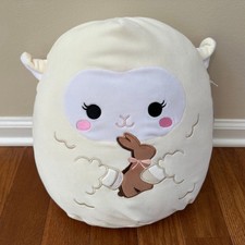 NWT - 12" Squishmallow Sophie the Cream Lamb with Chocolate Bunny Easter 2024