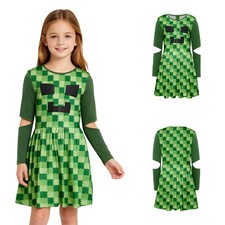 Kids Girls Game Character Dress Cutout Sleeve Cosplay Dress-Up Costume Toddler