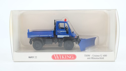 Wiking H0 069322 Unimog U 400 con placa de limpieza "THW" | Zustand: Gebraucht