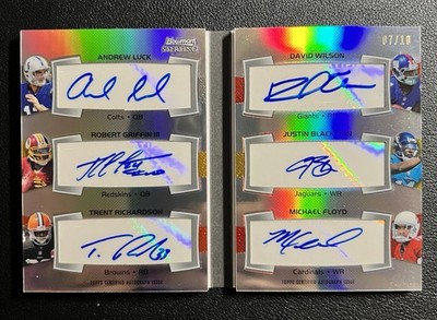 2012 Bowman Sterling Book Booklet 6 AUTO Rc Andrew Luck Robert Griffin III /10