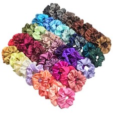 20 Pack Women Girl Hair Scrunchies Satin Elastic Hair Bands Scrunchy Rope Ties