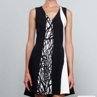 Adelyn Rae Fit and Flare Dress Black White Small | eBay Adelyn Rae Fit and Flare Dress Black White Small | eBay