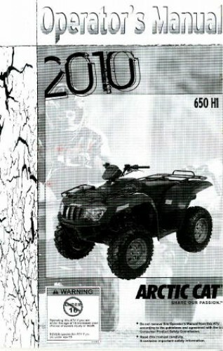 2010 Arctic Cat 650 H1 ATV Owners Manual : 2258-623 - Picture 1 of 1