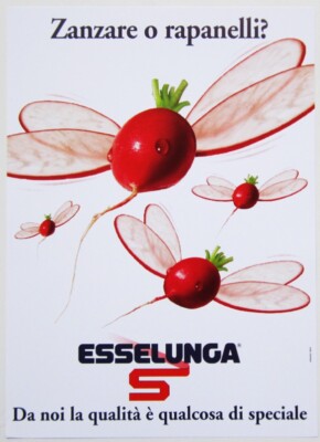 Armando Testa / Campagna Esselunga - Zanzare o Rapanelli? Poster Plakat Affiche