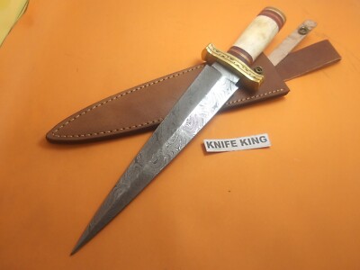 Custom Hand Crafted Knife King's Damascus Steel Double Edge Dagger, Gift For Him