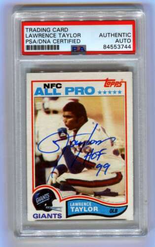 Lawrence Taylor 1982 Topps Rookie RC #434 HOF 99 Signed Auto PSA DNA Giants - Picture 1 of 3