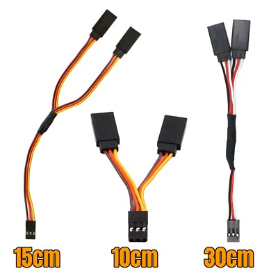   Servo V-Kabel Y-Kabel Verlängerung 3Pin JR Stecker auf 2 Buchsen 10cm 26AWG  