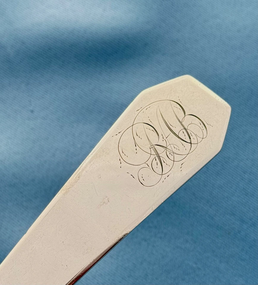 Nicholas Bogert Coin Silver Coffin Handle soup Punch Ladle 14 Inch Mono  1800 - Image 3 of 4