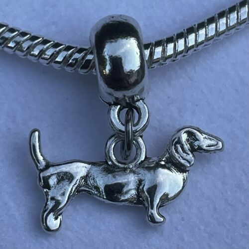 Dachshund Love Jewelry Weiner Dog Puppy charm European Bracelet Necklace Pendant - Picture 1 of 7
