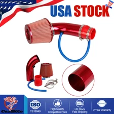 3" Cold Air Intake Filter Pipe Induction Kit Red Power Flow Hose System Car Part