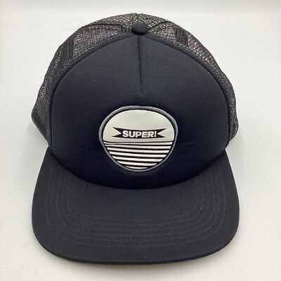 Super Hat Super Snapback Black Adjustable Adult Size Hat Baseball Cap