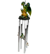24" Green Two-Headed Resin Dragon Wind Chime