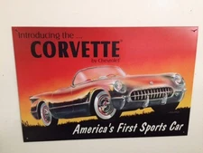 Corvette America's First Sports Car 10.5'' X 16'' METAL sign first generation 