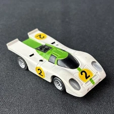 AURORA AFX Vintage GULF PORSHE, White and Green # 2  Slot Car