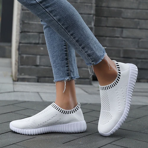 Women Fitness Walking Shoes Ladies Slip On Trainer Flat Casual Gym Sock SneakerT - Picture 7 of 24
