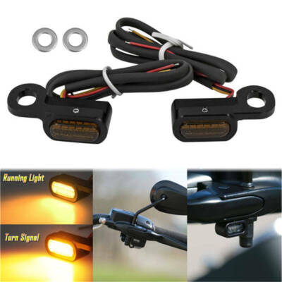 2X LED Mini Blinker Lenkerarmatur Für Harley Touring Hydraulische Kupplung 14-20