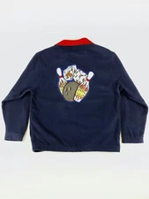 Vintage JNCO JEANS BOWLING & DICE 2001 Y2K Fleece Pullover Shirt 2-Sided 90s M/L