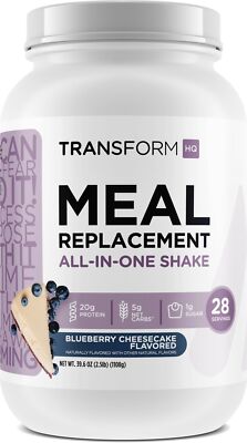 TransformHQ Meal Replacement Shake Powder 28 Servings Blueberry Cheesecake - ...