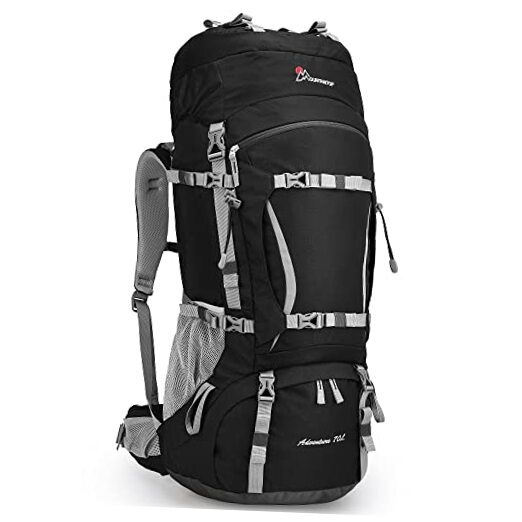 70L Internal Frame Hiking Backpack for Camping & Backpacking - Black 70L
