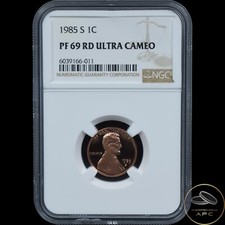 1985-S Lincoln Cent NGC PF69RD Red Ultra Cameo