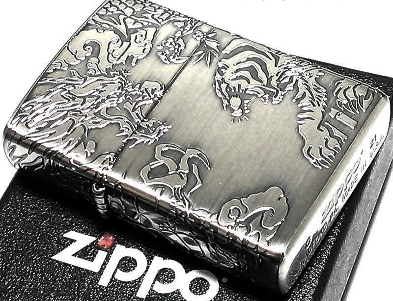 希少] Zippo 筆記体 虎柄 Sterling Silver シルバー 925 オイル