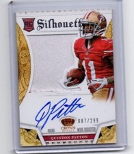 Quinton Patton # 87 / 299 White PATCH Autograph SILHOUETTES San Francisco 49ers