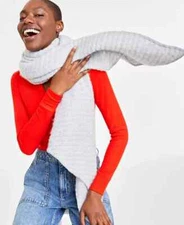 On 34th Women's Ribbed Blanket Wrap Scarf in Grey, ONE SIZE