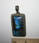 2" STERLING SILVER PENDANT W/ 1.4" x 0.8" NATURAL LABRADORITE STONE 21.4g *1 (GG — photo 9