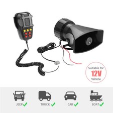 Car SUV Van 80W Police Horn PA 7 Tone Siren 110db Super Loud Speaker System MIC