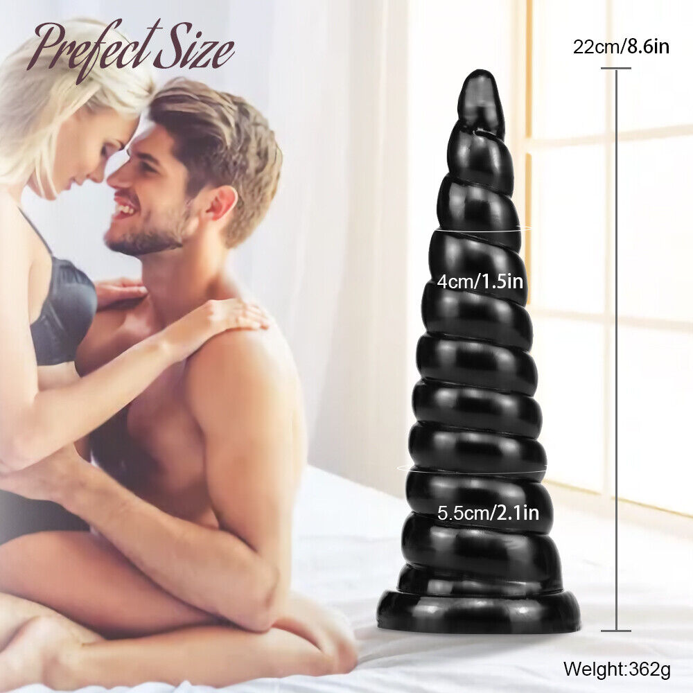 Huge Spiral Dildo Silicone Butt Plug Big Penis Sex Toy Women Masturbator Sex Toy eBay picture