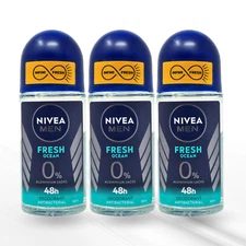 Nivea Men Anti-Perspirant Fresh Ocean 48h, 0% Aluminium - 1.69 fl oz (Pack of 3)