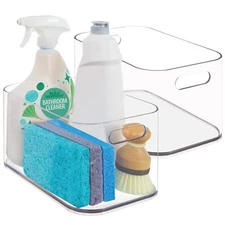 Bliss 10" X 6" Open Clear Pantry Organizer Bin Set Of 2 Plastic Containers With 